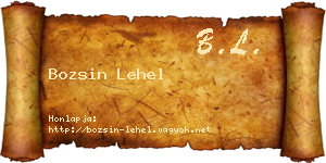 Bozsin Lehel névjegykártya